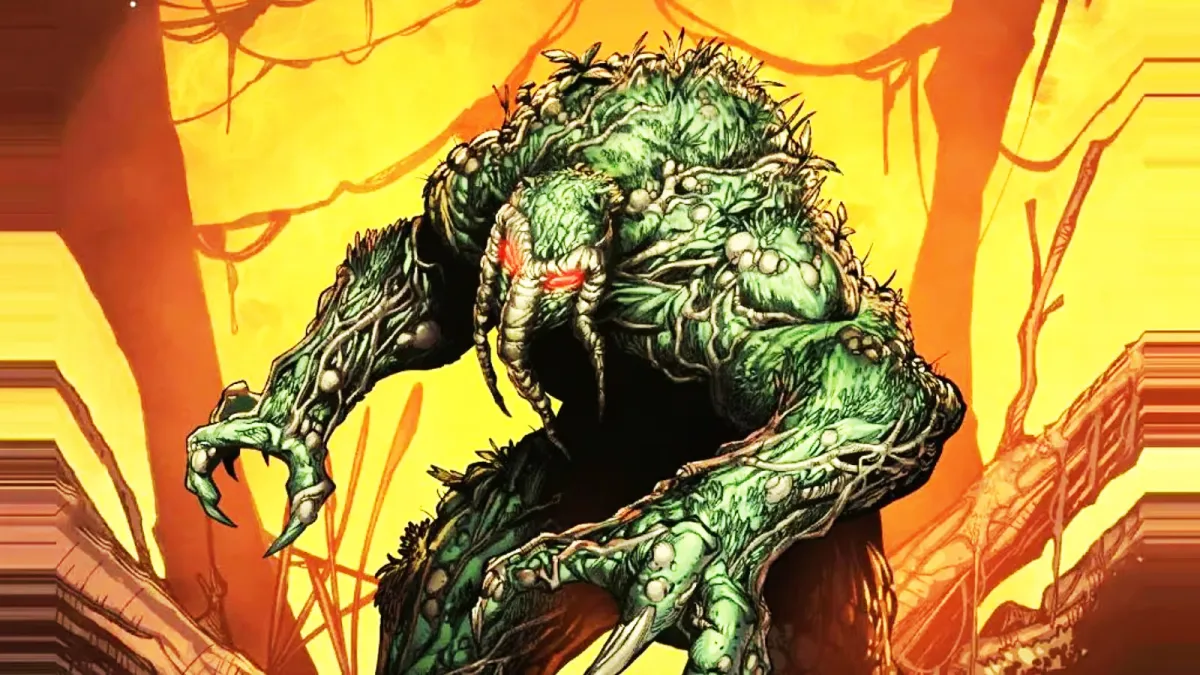 An image of the main Man-Thing card in Marvel Snap as part of an article on the best decks and counters for him in the game, as well as whether he's worth spending tokens on.