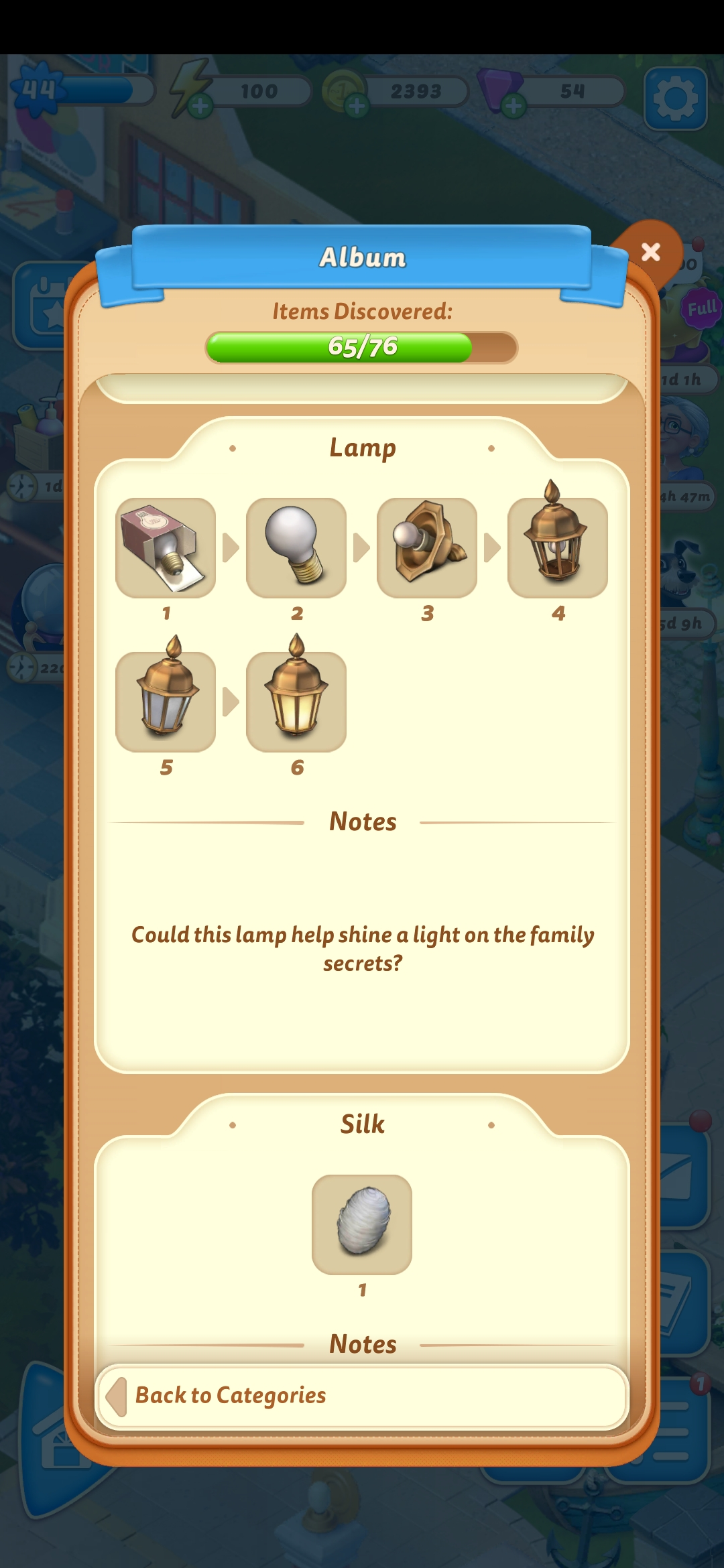 An image from Merge Mansion showing the Lamp item line as part of an article on how to get Yarn.
