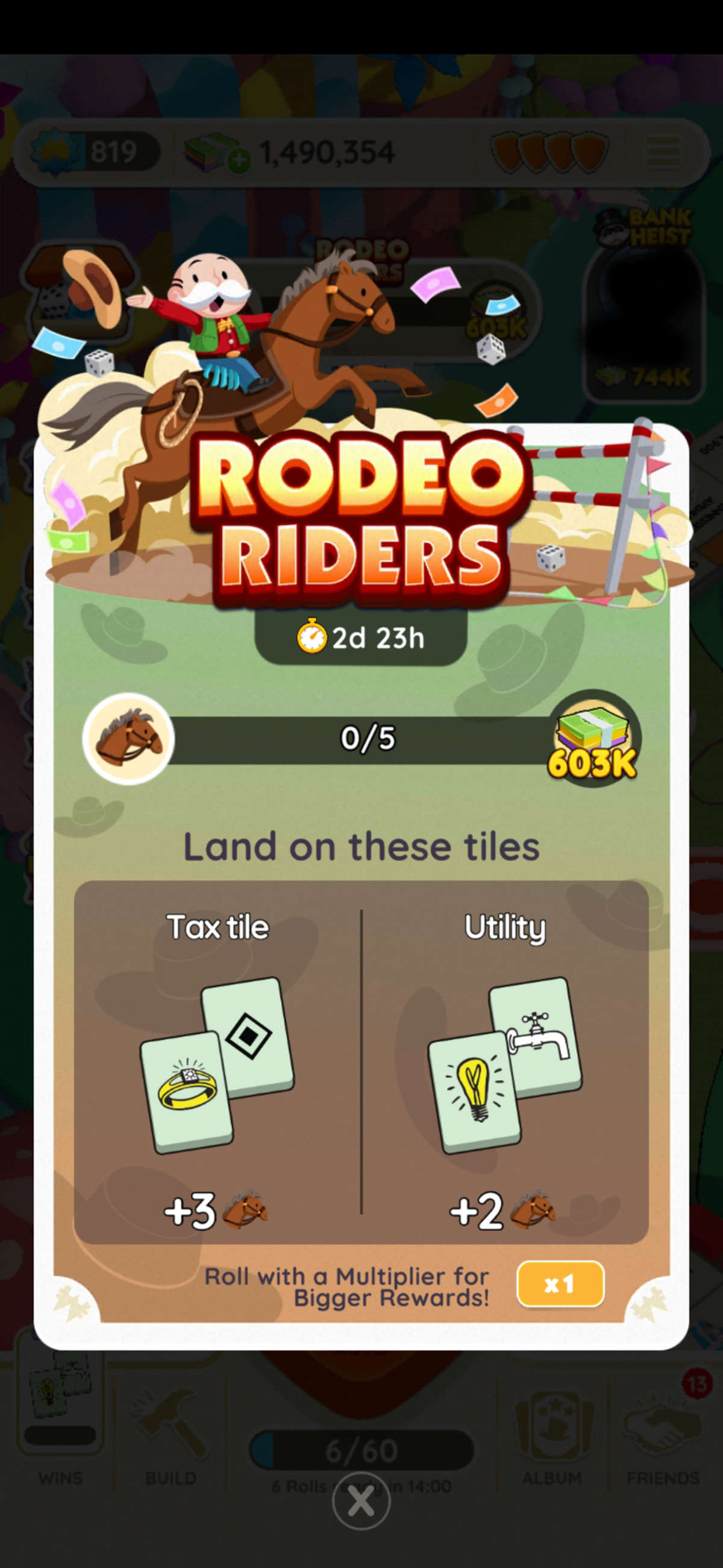 Instructions for the Rodeo Riders event in Monopoly GO as part of a guide on all the rewards for it, how it works, and how to win at it.