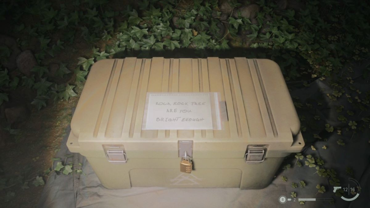 The Rock Rock Tree Stash in Alan Wake 2.