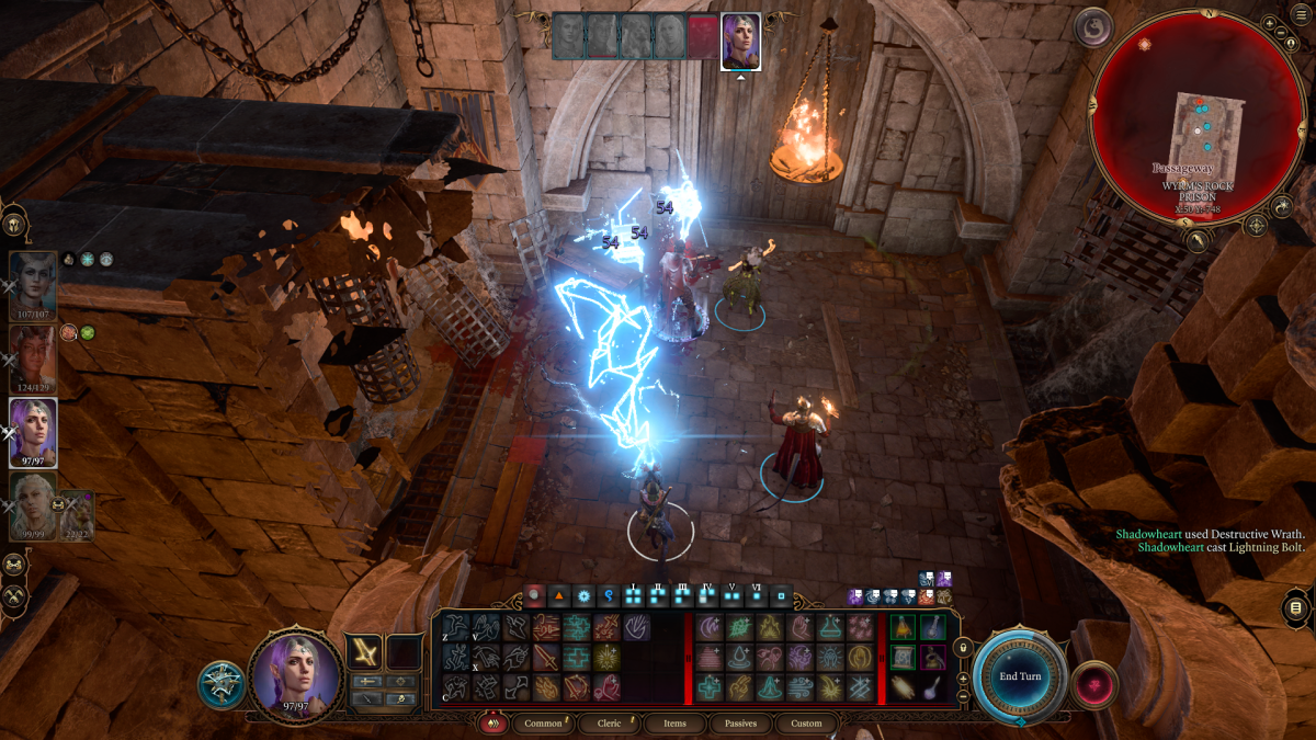 Baldur's Gate 3 Tempest Cleric firing lightning bolt as part of a guide to the best build for the class.