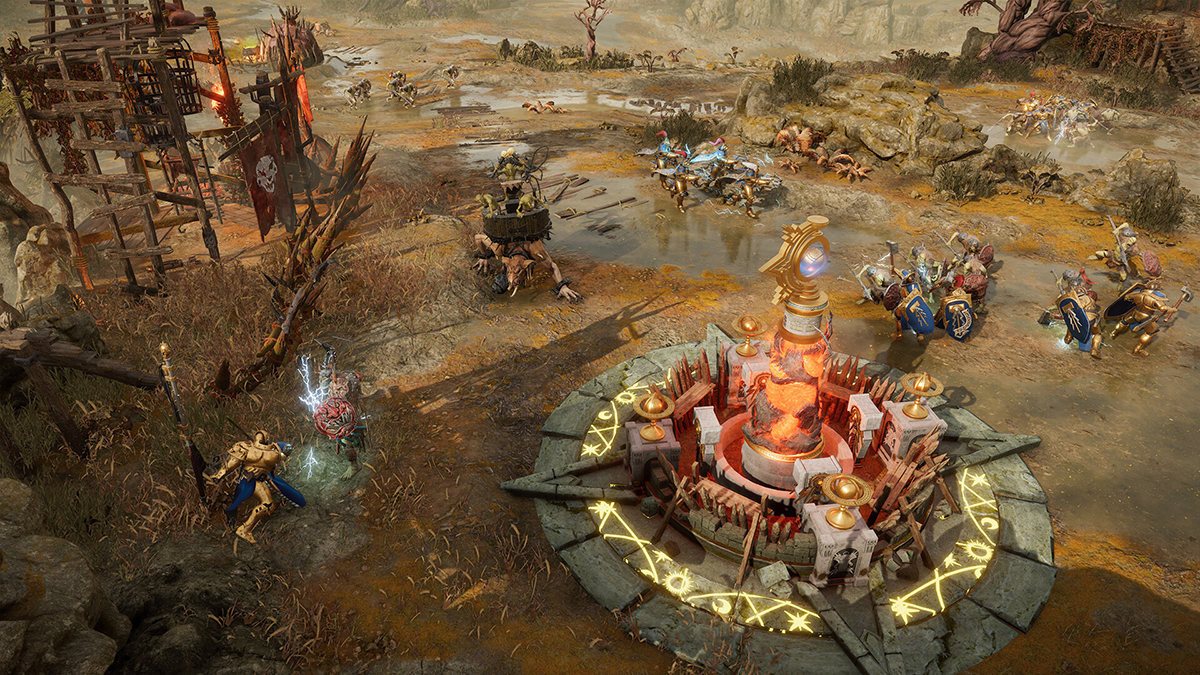 An image from Warhammer Age of Sigmar: Realms of Ruin comparing the game's mistakes to Dawn of War 2 and 3.