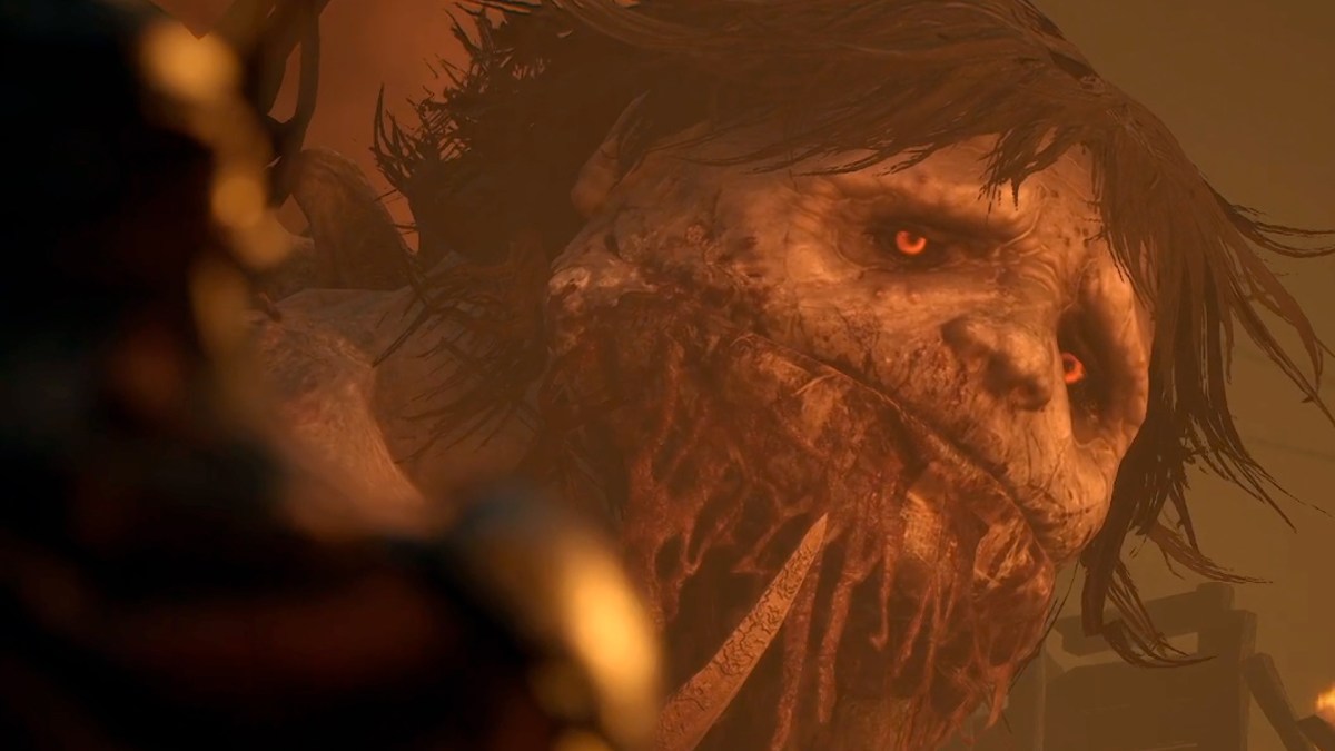 the spurned progeny boss looks down on enemy as part of a guide on how to beat the boss in Lords of the Fallen.