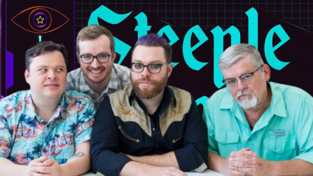 Four guys looking into the camera. This image is part of an article about all adventure zone campaigns ranked.