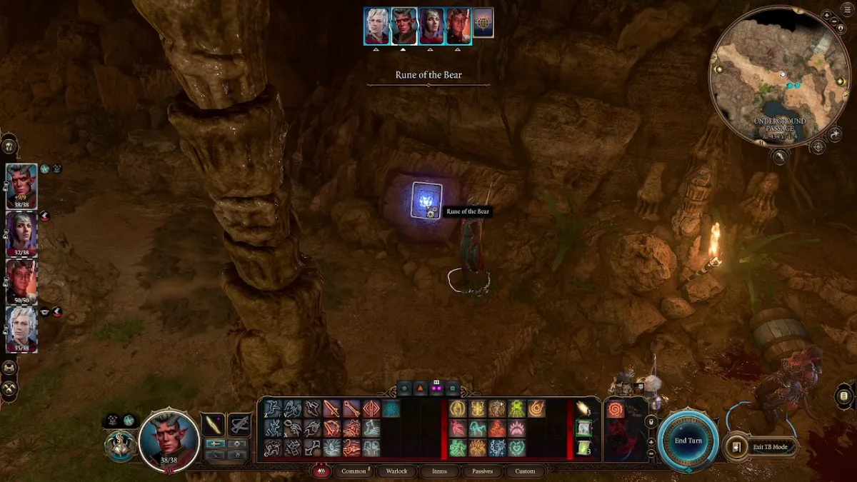 How to disable guardian statues in Baldur's Gate 3. This image shows the rune for a Guardian Statue. 
