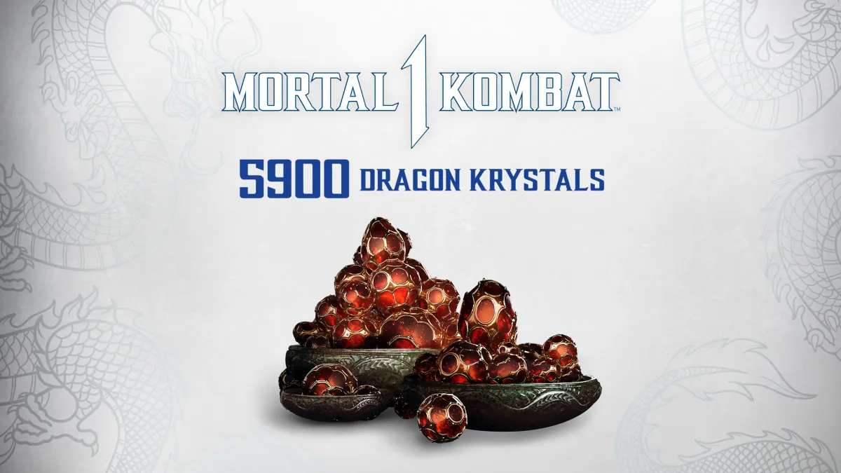 An image from Mortal Kombat 1 showing a pile of Dragon Krystals, which look like red and gold dragon eggs, as part of an article on how to get them in the game.