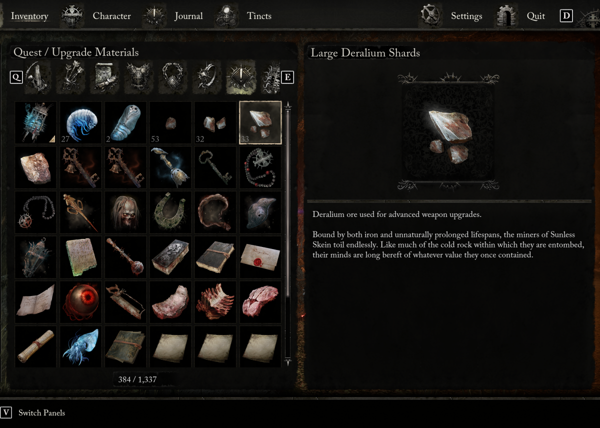 Image showing Large Deralium Shards in Lords of the Fallen (LotF) as part of a guide on how to farm them early. 
