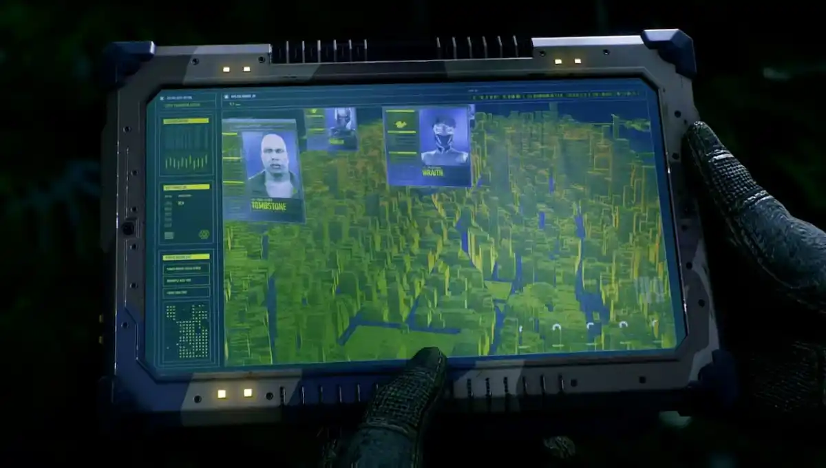 An image from Marvel's Spider-Man 2 showing a tablet handed to Kraven in the game. The image is part of an explainer on all the villains killed by Kraven in Marvel's Spider-Man 2.
