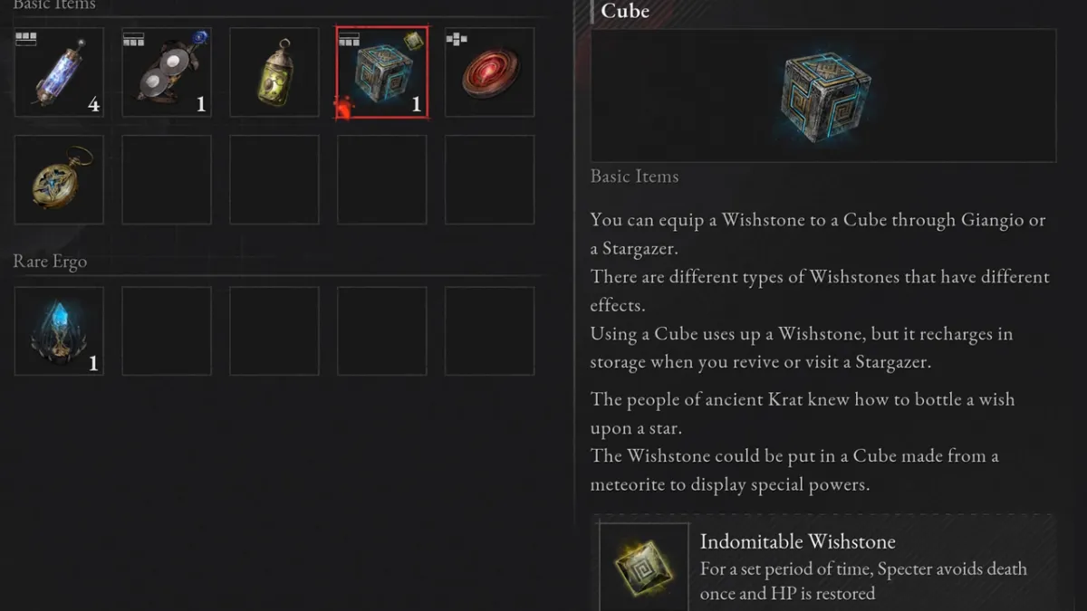 Lies of P's Wishstone Cube. But how do you recharge the cube?