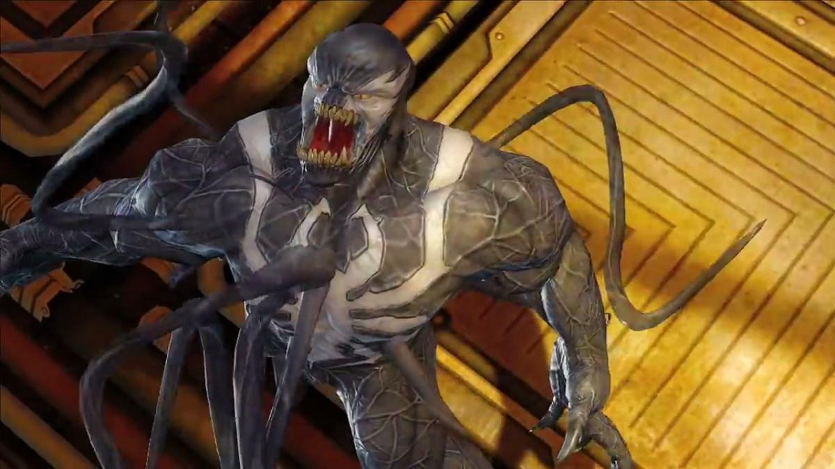 An image from Marvel Ultimate Alliance 2 showing tentacles emerging from Venom as part of an article on the best games featuring the Spider-Man villain.