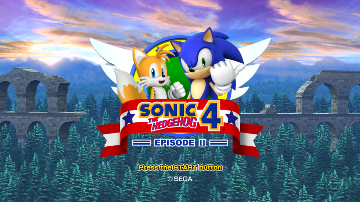 An image of the title screen from Sonic the Hedgehog 4. The article this is from is titled Ranking Every Major 2D Sonic Game, From Worst To Best.