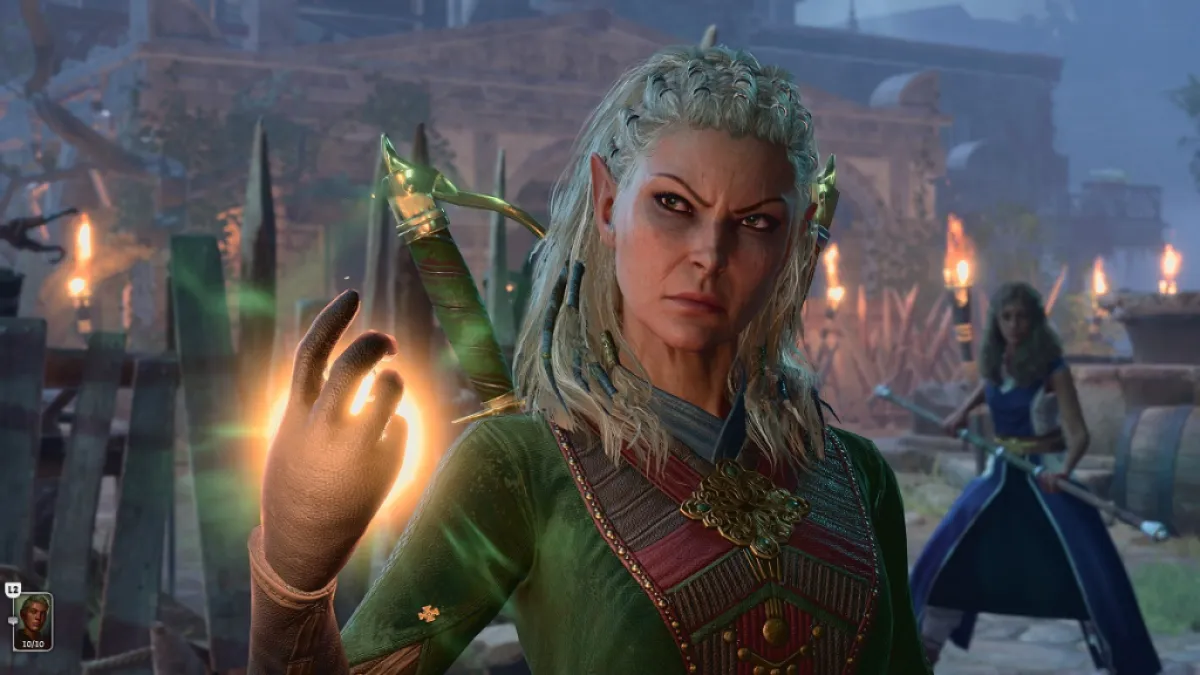 Image of Jaheira using a spell in Baldur's Gate 3 with multiclass combinations.