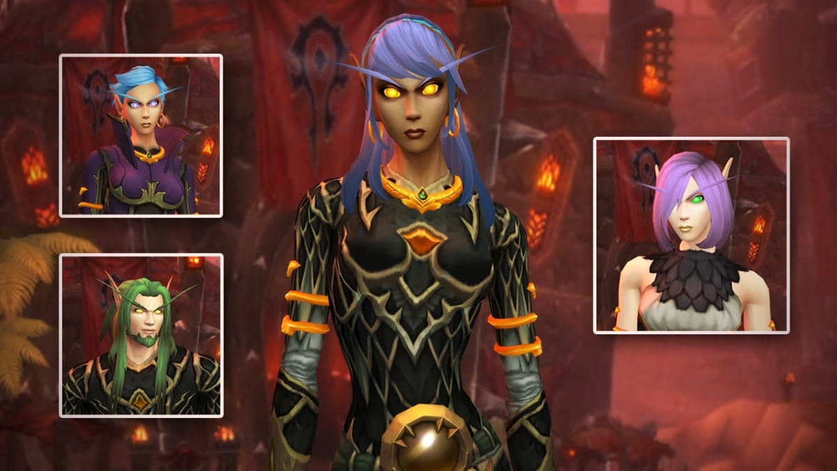 All Blood Elf hair customizations in the Guardians of the Dream update for World of Warcraft Dragonflight.