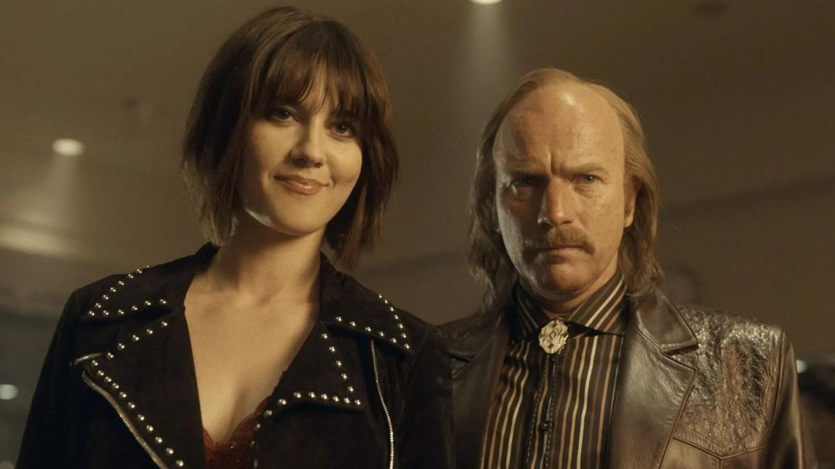 Two characters looking menacing in Fargo.