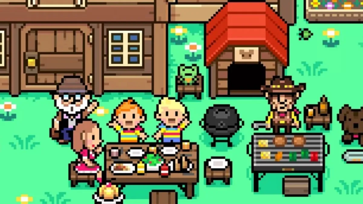 People waving in Mother 3. This image is part of an article about EarthBound creator explaining why Nintendo hasn't translated Mother 3.