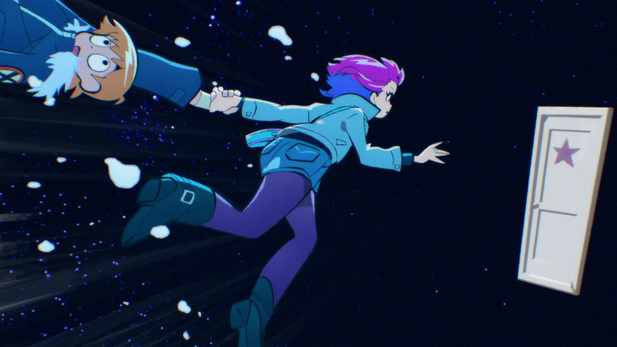 Scott Pilgrim and Ramona Flowers in Scott Pilgrim Takes Off.