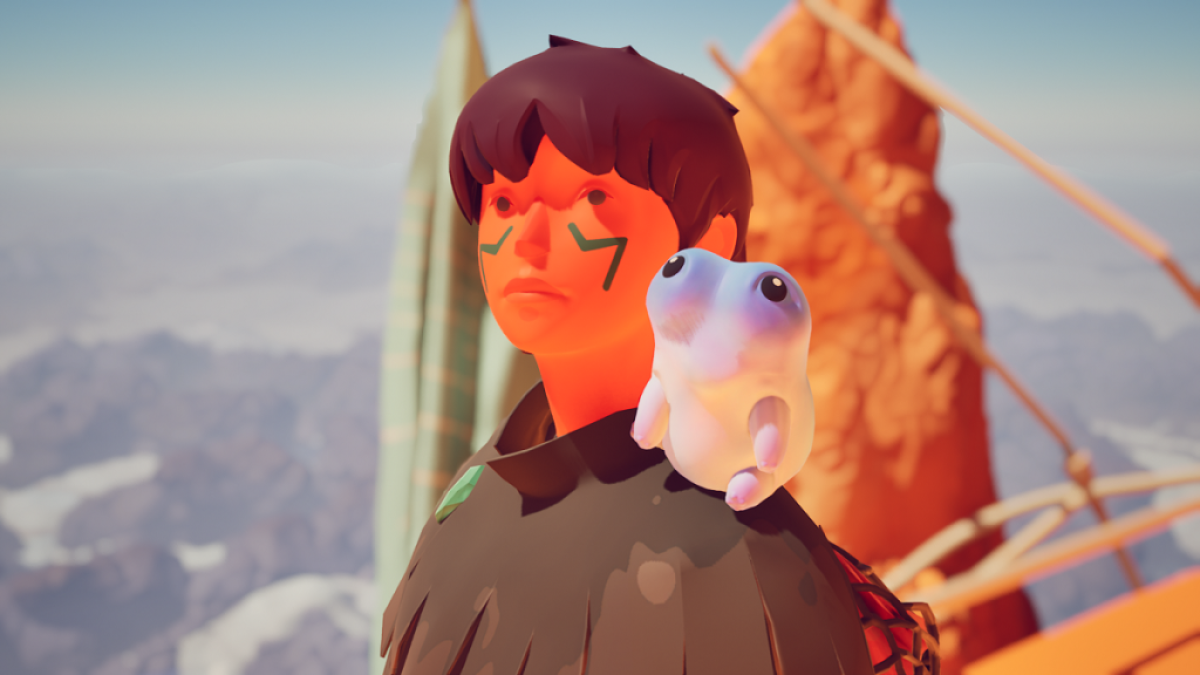 Image of Jusant main character and magic creature climbing up the Tower. This image is part of an article about the best indie games of 2023.