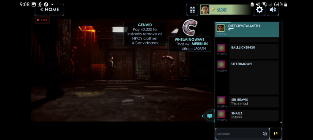 An image as part of the article Silent Hill: Ascension Made An Absolutely Terrible First Impression. The image shows the UI for Silent Hill: Ascension, including the chat and egregious microtransactions.