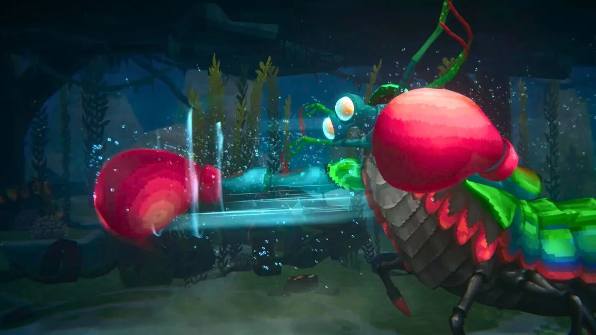 The giant Mantis Shrimp in Dave the Diver as part of a guide on how to beat the fight with the boss.