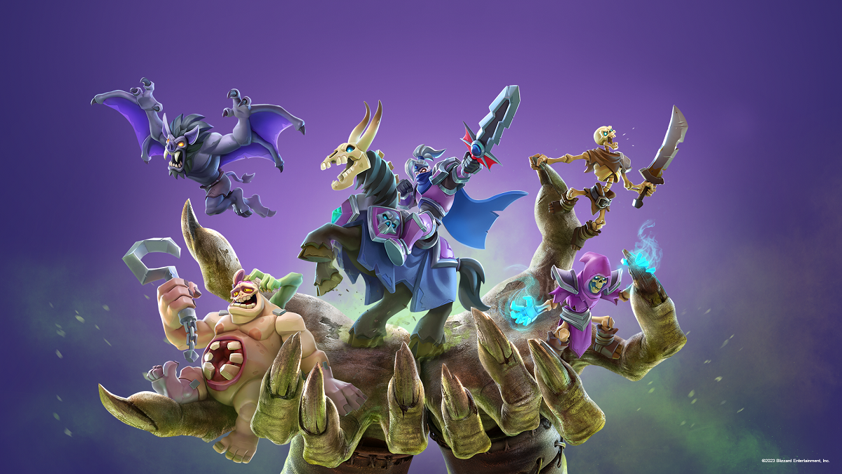 Image of Undead characters and minions in Warcraft Rumble.