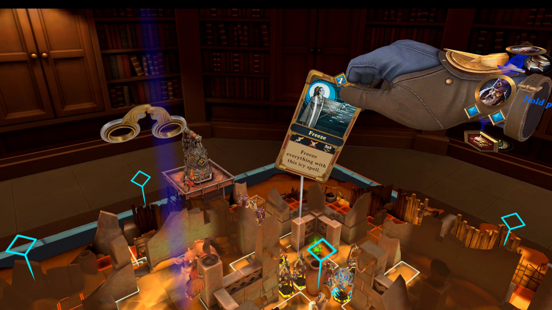 Demeo Battles. This image shows a hand holding a card.