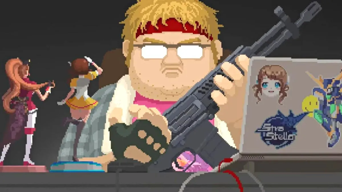 Duff with a rifle in Dave the Diver