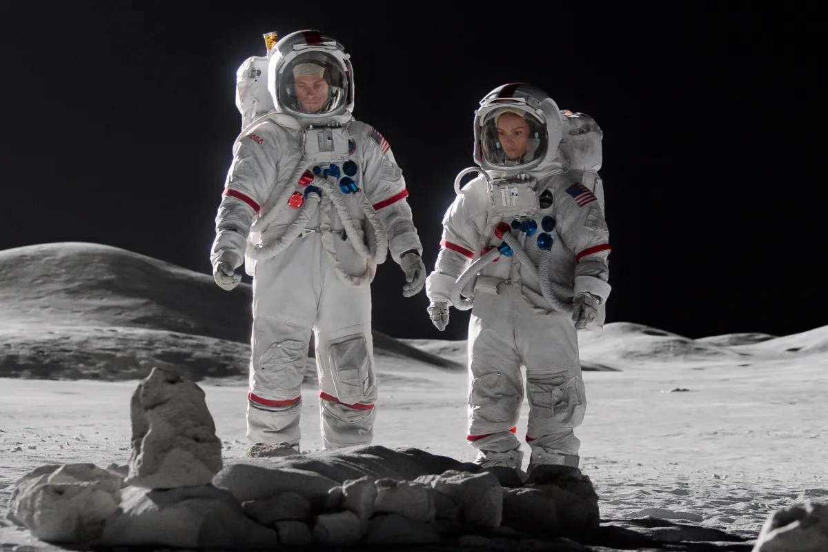 Ed and Ellen visit a grave on the Moon in For All Mankind