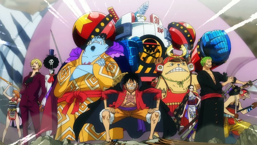 Los Sombrero de Paja juntos en el arco de Wano de One Piece.