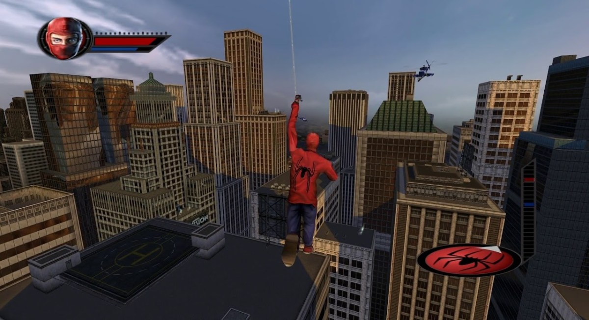 Peter Parker swinging in Spider-Man as part of all major spider-man games ranked..