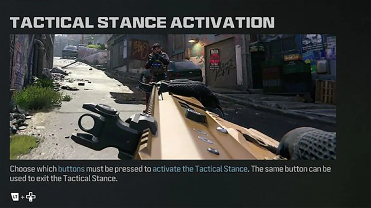 An image showing the Tactical Stance Activation screen in Call of Duty: Modern Warfare 3 (Cod: MW3) as part of an article on what tac-stance is and how to use it.