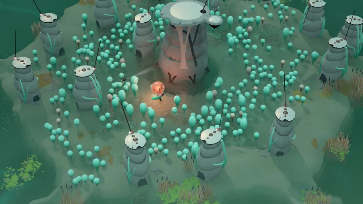 Cocoon gameplay. This image is part of an article about the best indie games of 2023.