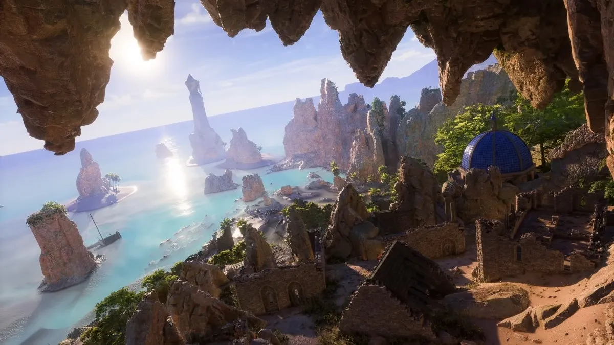 An image of a coastal region from the Dragon Age: Dreadwolf teaser.
