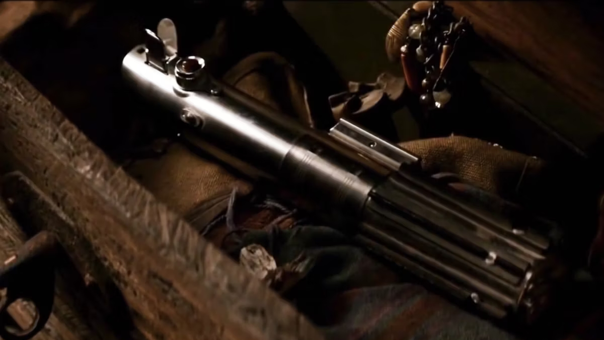 Luke Skywalker's lightsaber in Star Wars: The Force Awakens