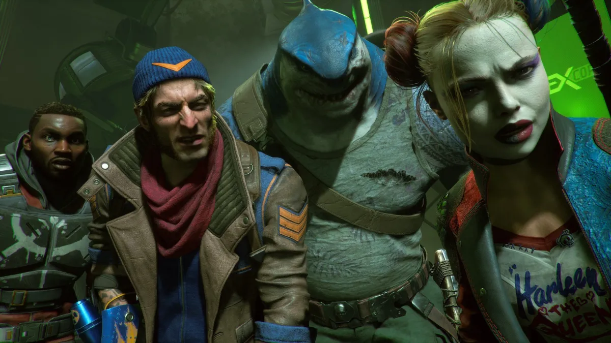 The four main characters from Suicide Squad: Kill the Justice League