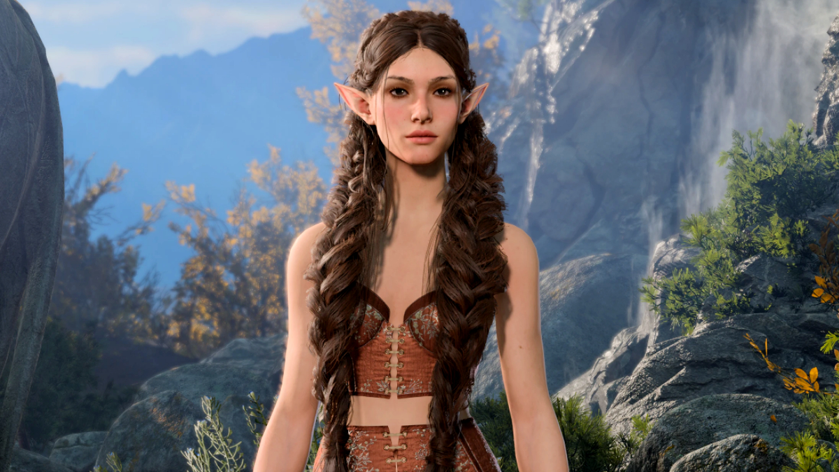 Baldur's Gate 3 (BG3) best mods tav's hair salon. The image shows an Elf with long, flowing hair.