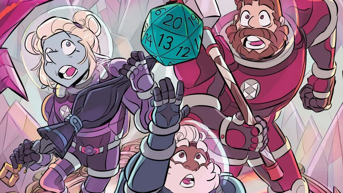 Three players going for a die. This image is part of an article about all adventure zone campaigns ranked.
