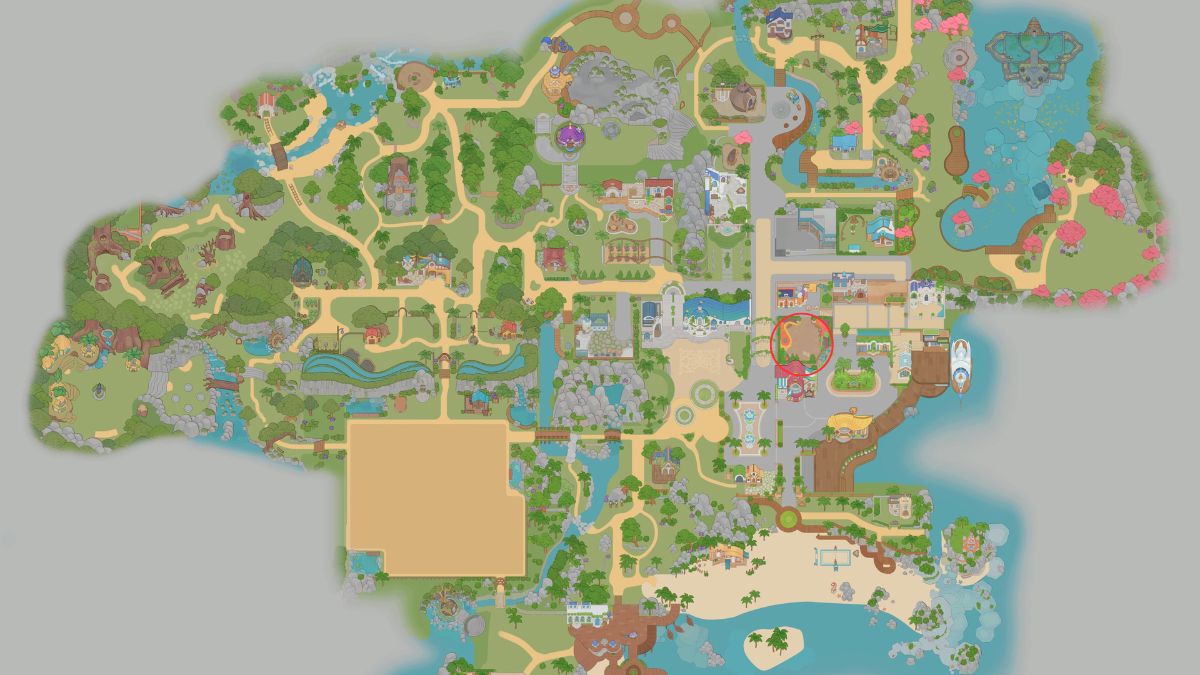Coral Island map. This image is part of an article about how to complete Mythical Dream in Coral Island.