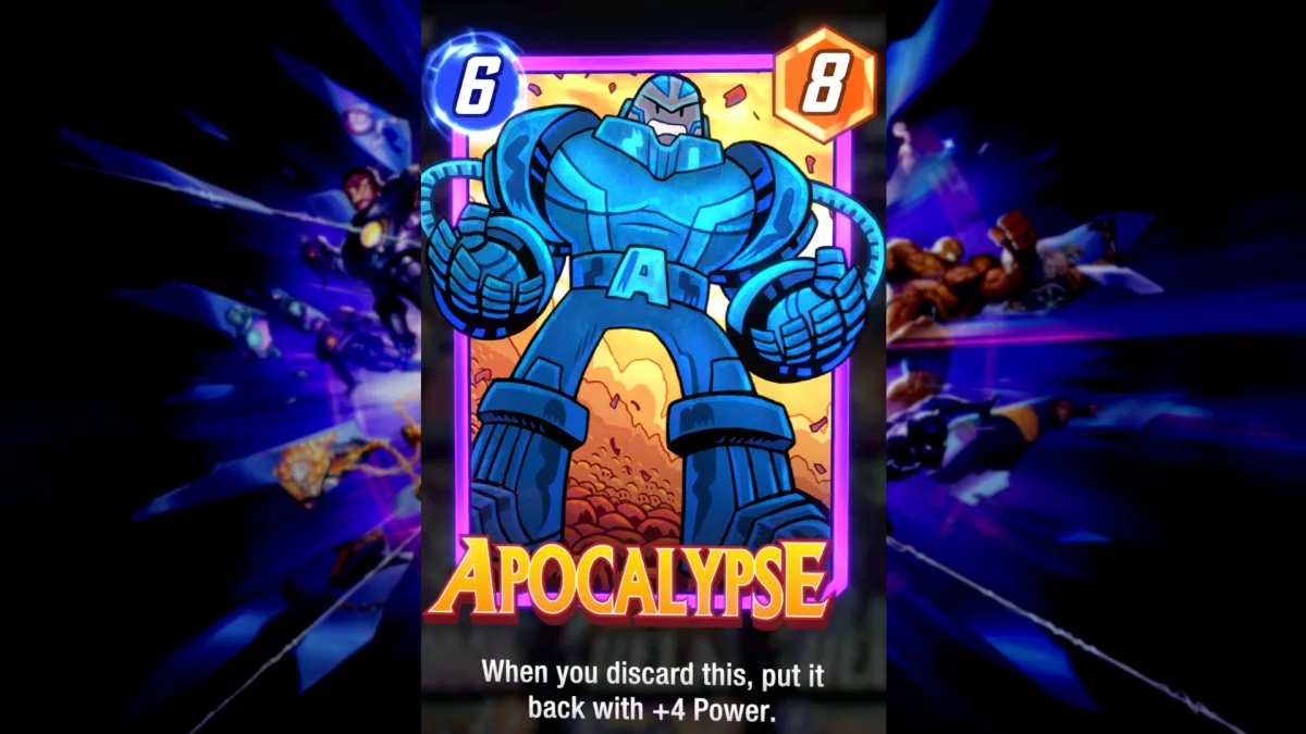 Apocalypse's Discard card in Marvel Snap.
