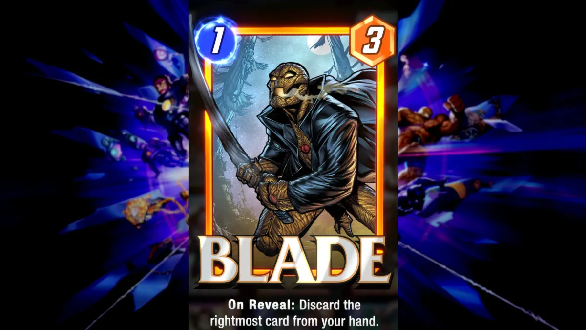 Blade's Discard card in Marvel Snap