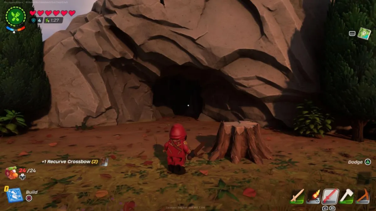 The Cave biome in LEGO Fortnite.
