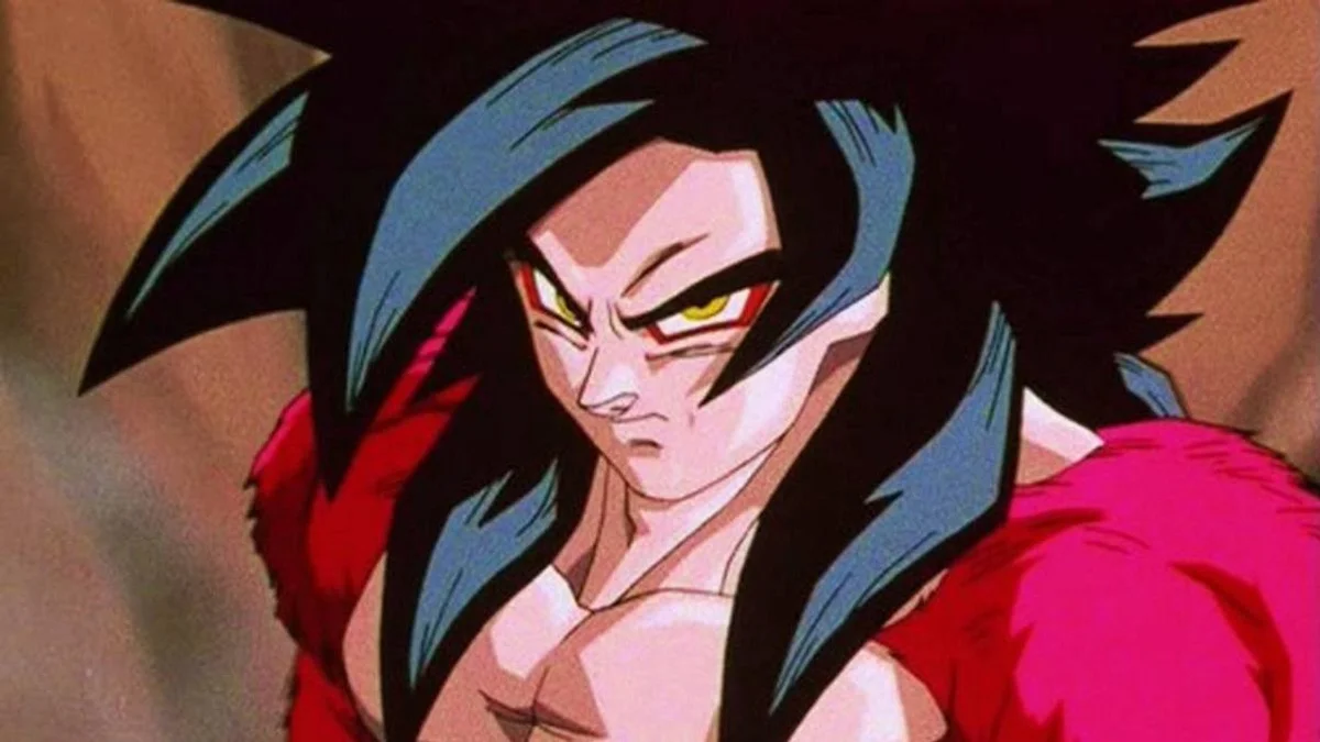 Goku glares as Super Saiyan 4