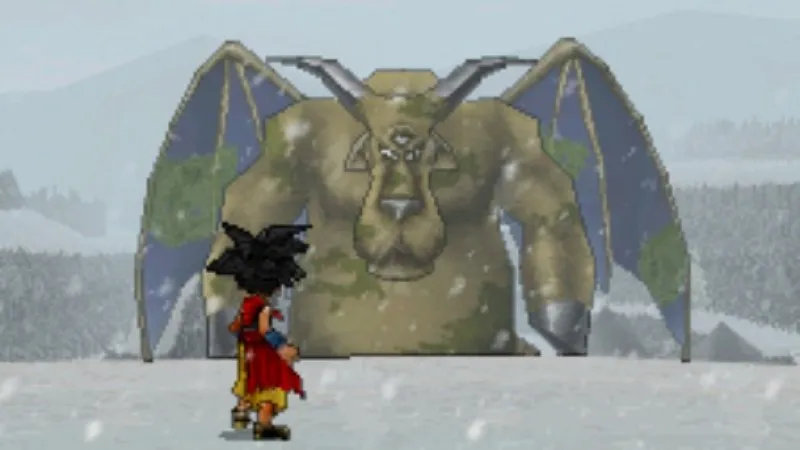 Un personaje a punto de luchar contra un monstruo en Dragon Quest Monsters: Joker 2.