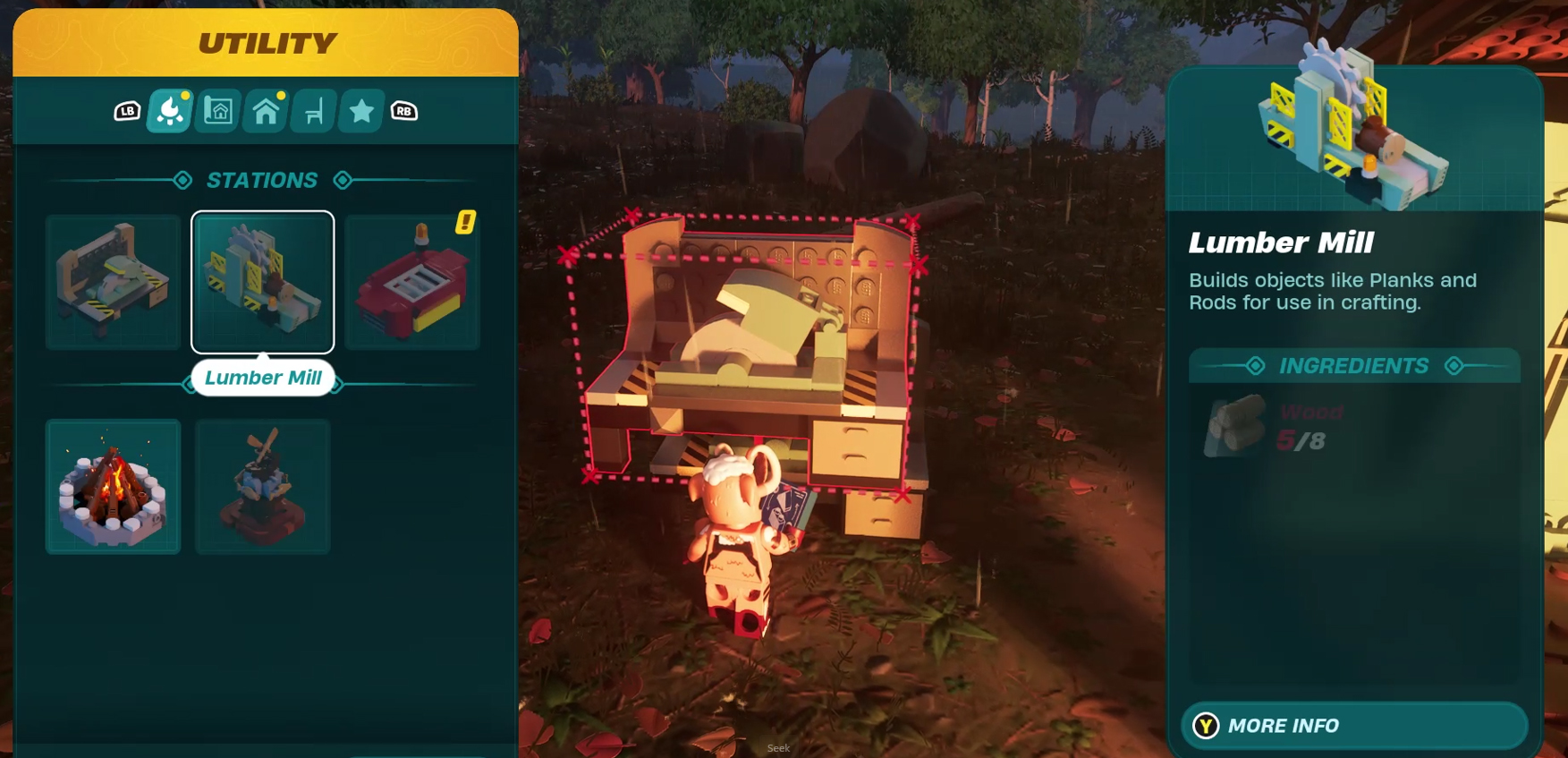 Изображение лесопилки в LEGO Fortnite.