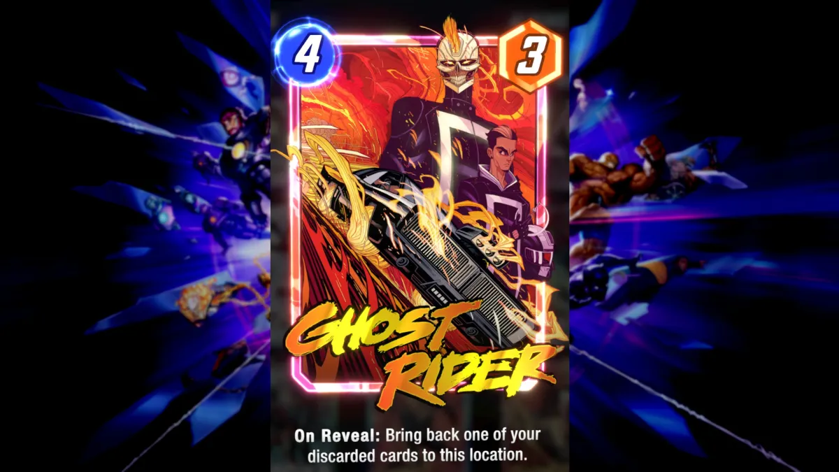 Ghost Rider's discard card in Marvel Snap.
