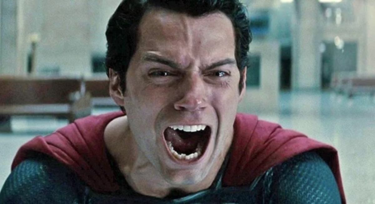Clark Kent screaming in Man of Steel. 