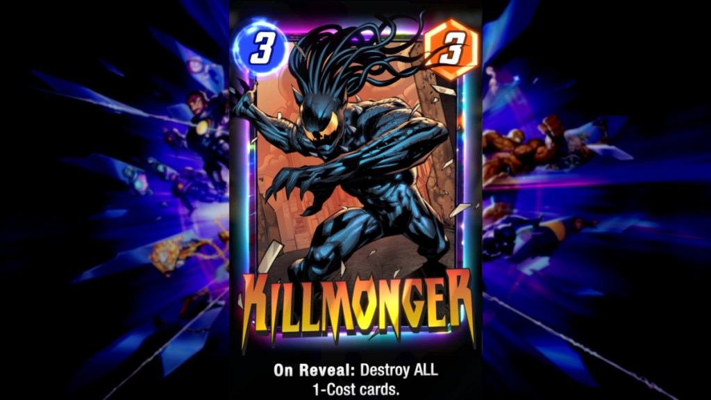 Killmonger's Destroy card in Marvel Snap.