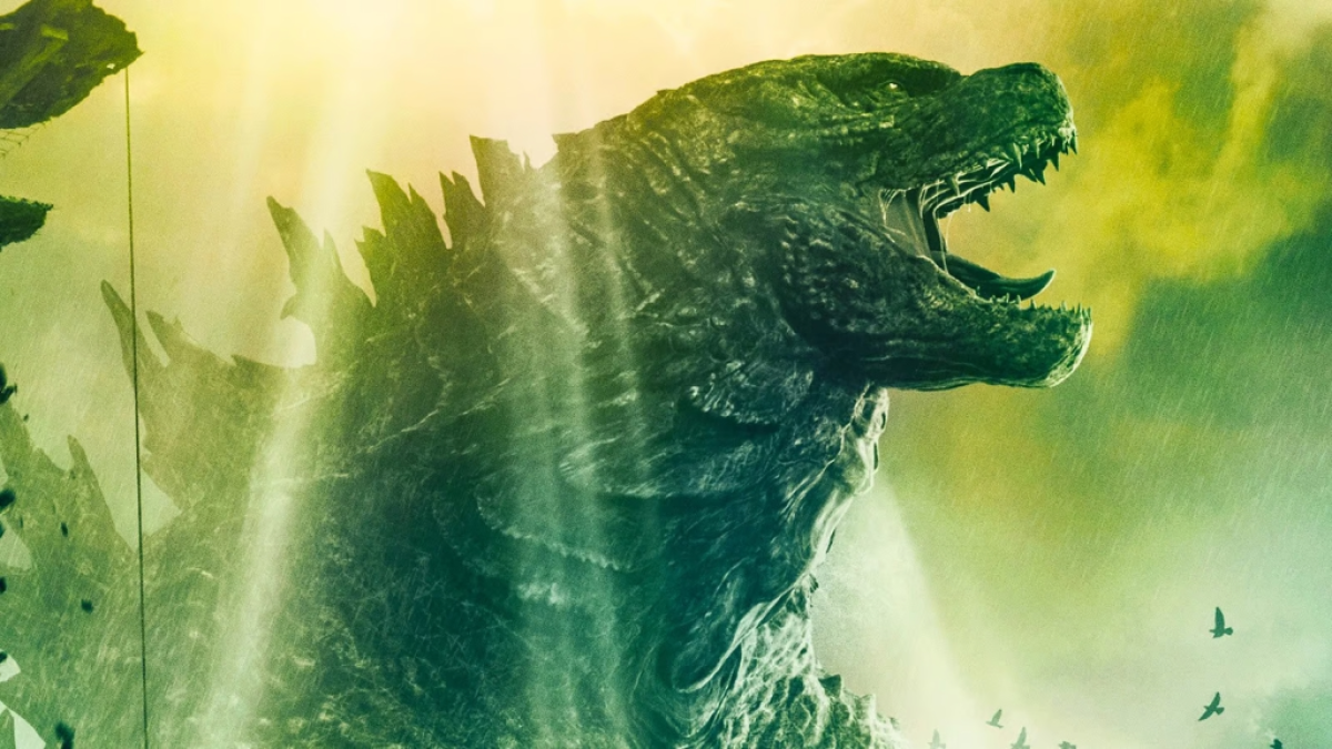 Godzilla roars in the sunlight. This image is part of an article about how to watch the MonsterVerse movies in order.