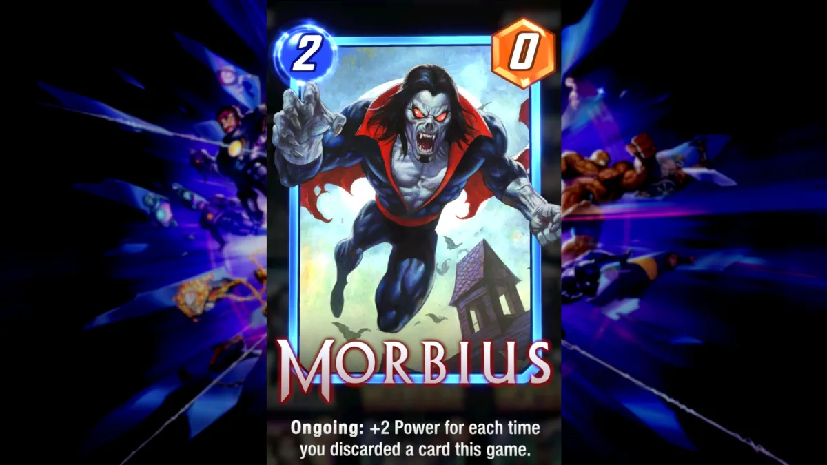 Tarjeta de descarte de Morbius en Marvel Snap.