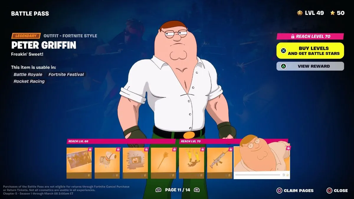 Peter Griffin in Fortnite.