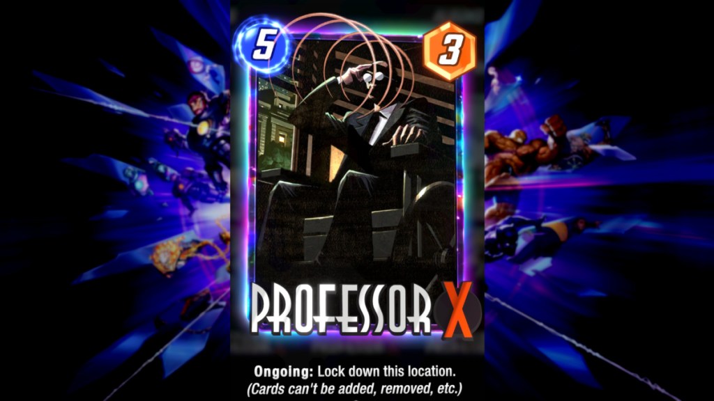Professor X's Ongoing card in Marvel Snap.